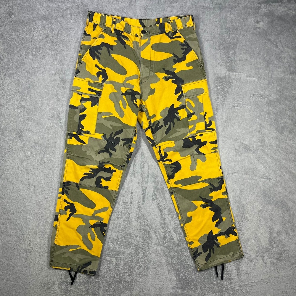 Rothco Cargo Pants Mens Medium Yellow Camo Ultra Force BDU Tactical Trousers